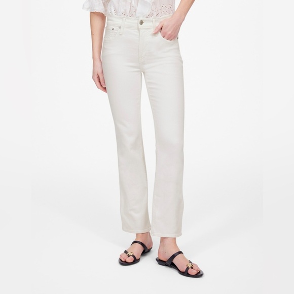 Madewell Women’s Kick Out Crop Jeans Mid-Rise NI961 Size 23 In Pure White NWT - Picture 2 of 7